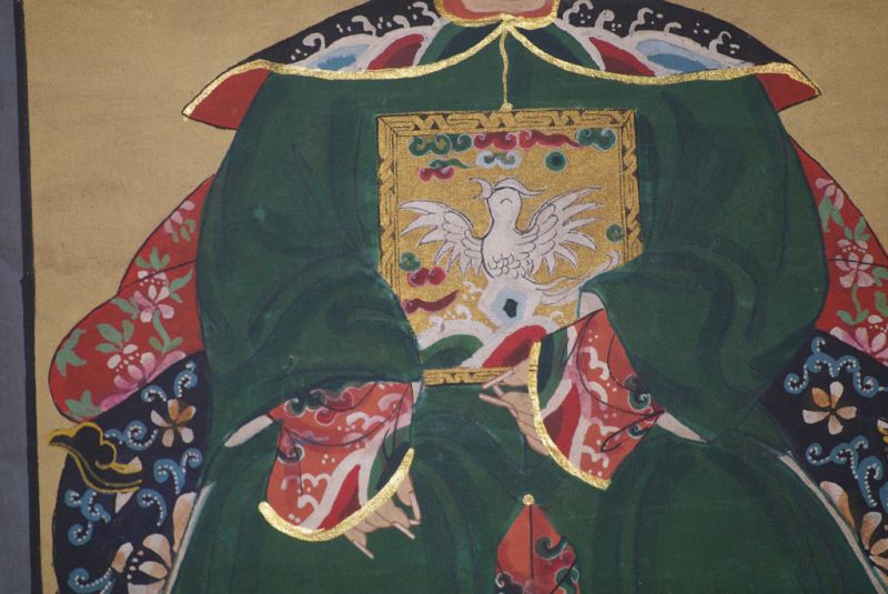 Chinesische Ahnenportraits Qing Dynastie Smaragdgrün 5
