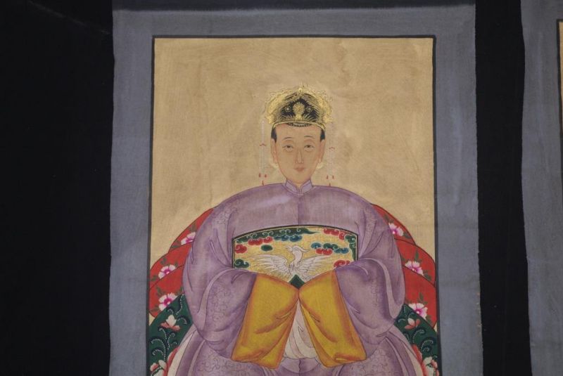Chinesische Ahnenportraits Qing Dynastie Violett 2