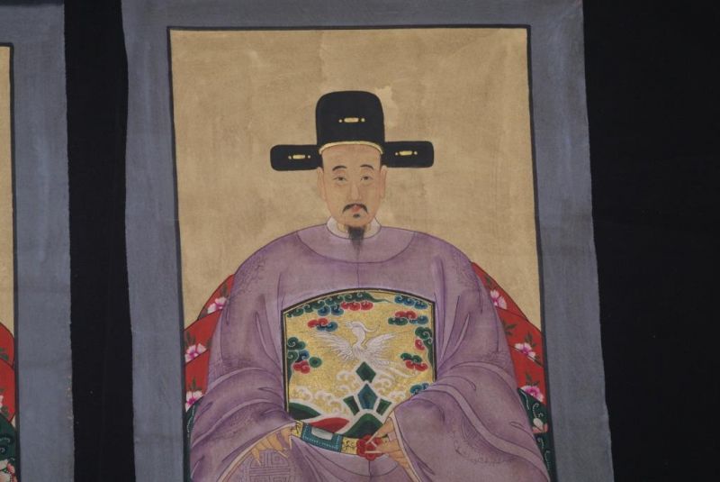 Chinesische Ahnenportraits Qing Dynastie Violett 3