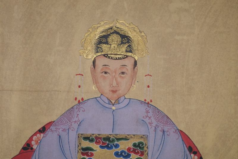 Chinesische Ahnenportraits Qing Dynastie Violett 3