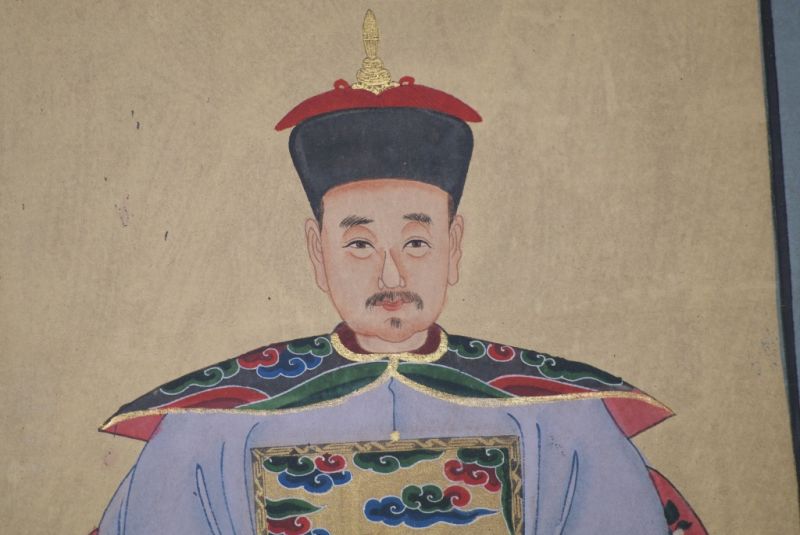 Chinesische Ahnenportraits Qing Dynastie Violett 4