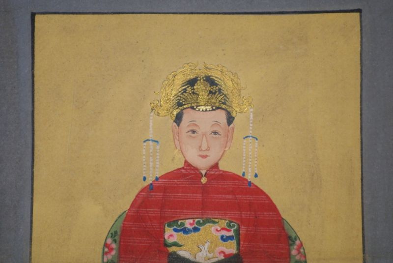 Chinesische Ahnenportraits rot 2
