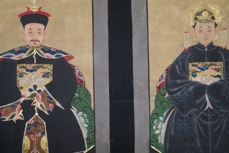 Chinesische Ahnenportraits Schwarz 2