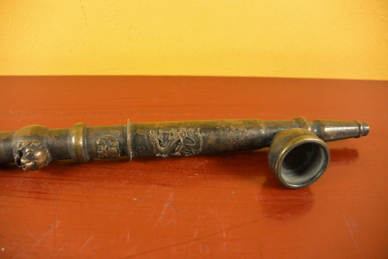 Chinesische Alte Pfeife Metall 2 4