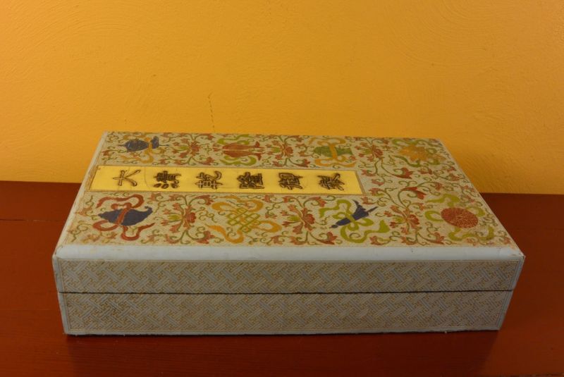 Chinesische Antike Box Hand graviert Blau 2