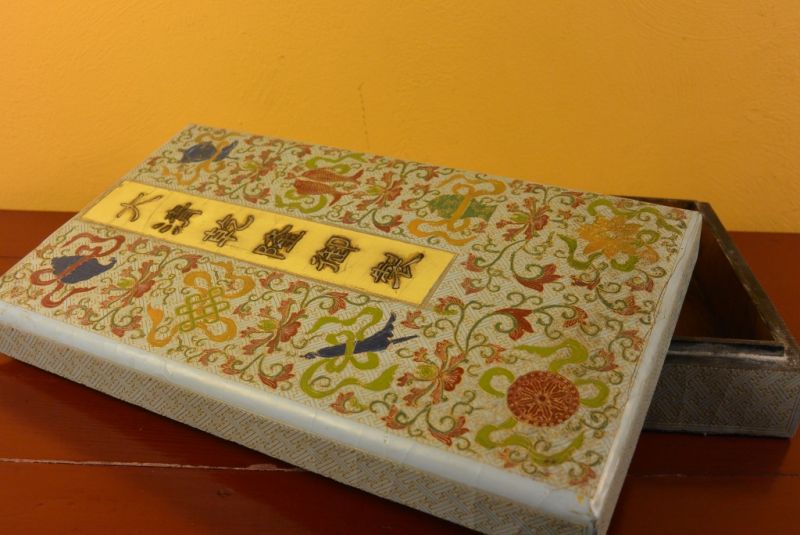 Chinesische Antike Box Hand graviert Blau 5