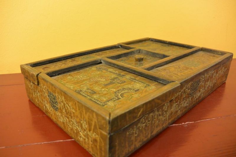 Chinesische Antike Box Hand graviert - Compartmentalized Box 5