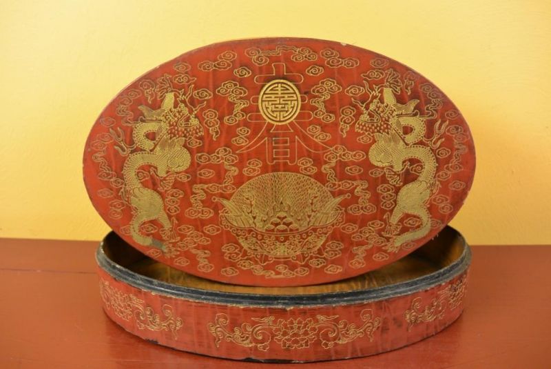 Chinesische Antike Box Hand graviert 4