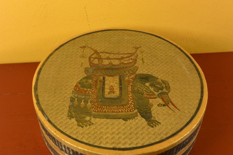 Chinesische Antike Box Hand graviert Elefant 2 3