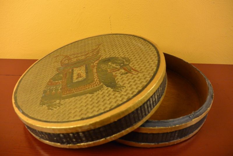 Chinesische Antike Box Hand graviert Elefant 2 5