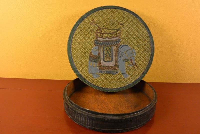 Chinesische Antike Box Hand graviert Elefant 3 4