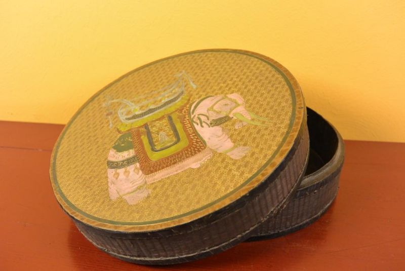 Chinesische Antike Box Hand graviert Elefant 3 5