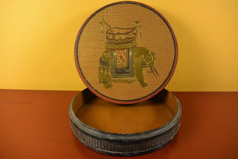 Chinesische Antike Box Hand graviert Elefant 4 3