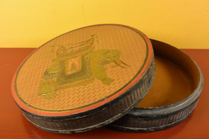 Chinesische Antike Box Hand graviert Elefant 4 4
