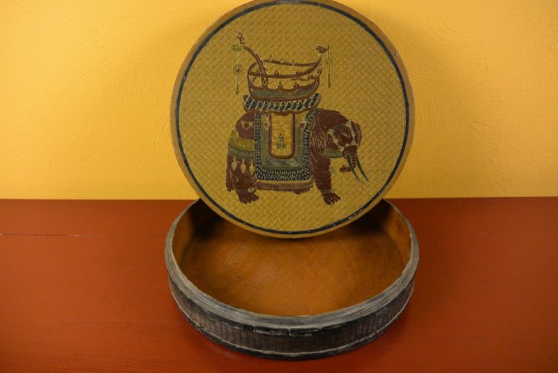 Chinesische Antike Box Hand graviert Elefant 4