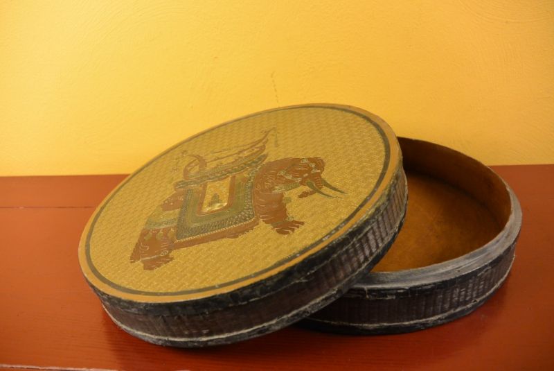 Chinesische Antike Box Hand graviert Elefant 5