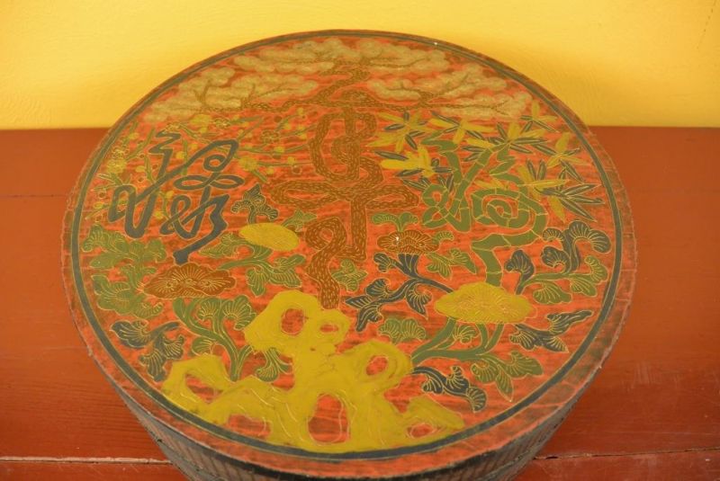 Chinesische Antike Box Hand graviert Wald 2
