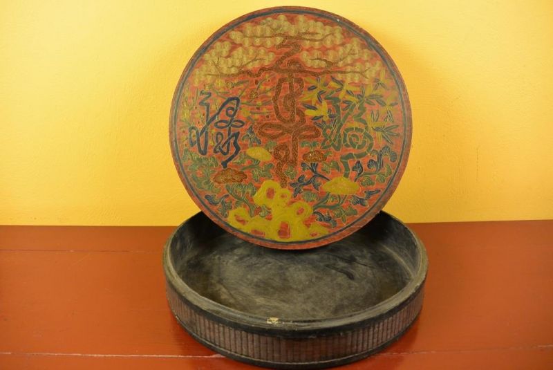 Chinesische Antike Box Hand graviert Wald 4