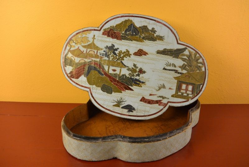 Chinesische Antike Box Hand graviert Wolke 5