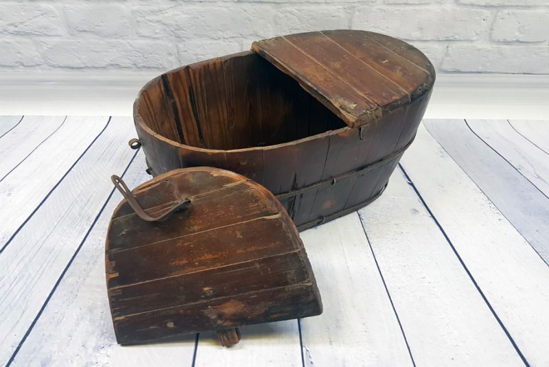Chinesische Antike Box Kiste für den Transport von Reis 2