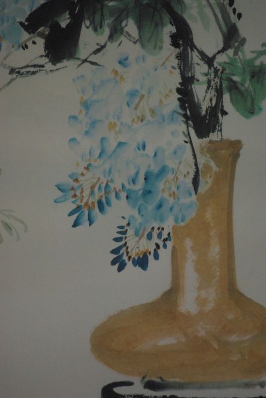 Chinesische Aquarelle auf Seide Blumenstrauss der Blumen 4
