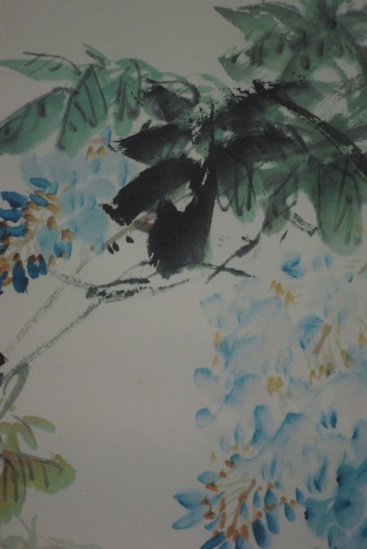 Chinesische Aquarelle auf Seide Blumenstrauss der Blumen 5