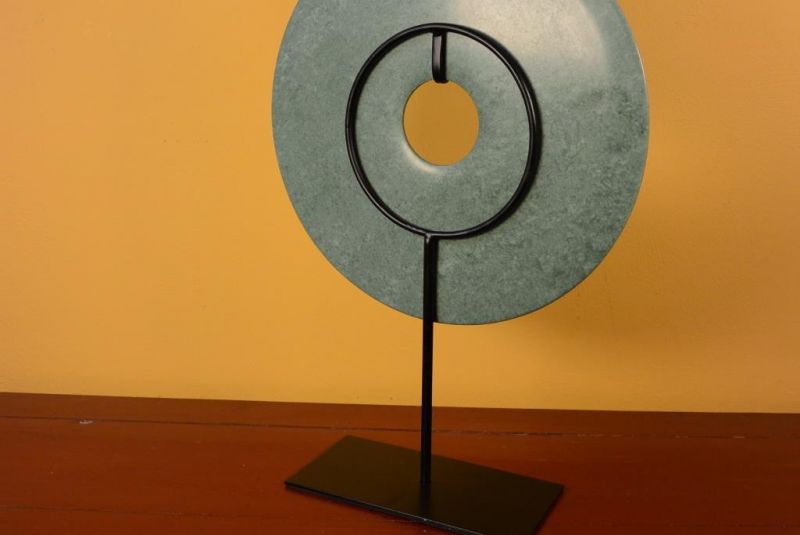 Chinesische Bi-Scheibe - 30cm - Jade Grün 5
