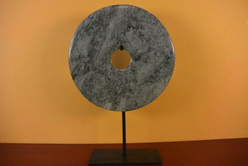 Chinesische Bi-Scheibe Jade Grau 2