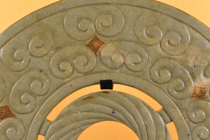 Chinesische Bi Scheiben Grün Jade 3