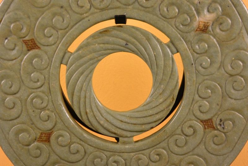 Chinesische Bi Scheiben Grün Jade 4