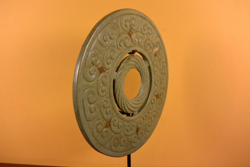 Chinesische Bi Scheiben Grün Jade 5