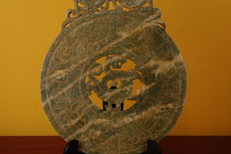 Chinesische Bi Scheiben Grün und Weiss 3