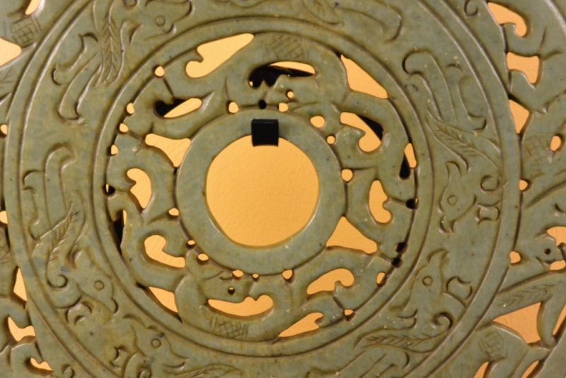 Chinesische Bi Scheiben Schmuckstein Grün 3