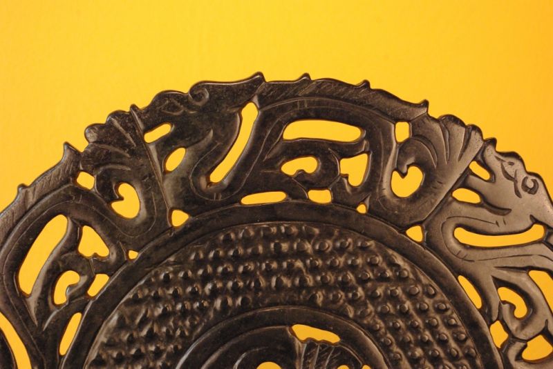 Chinesische Bi Scheiben Schmuckstein Schwarz 4