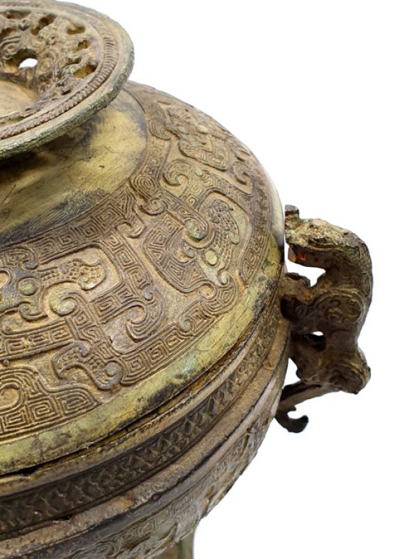 Chinesische Bronzebox - Bedeckter Parfümbrenner 3