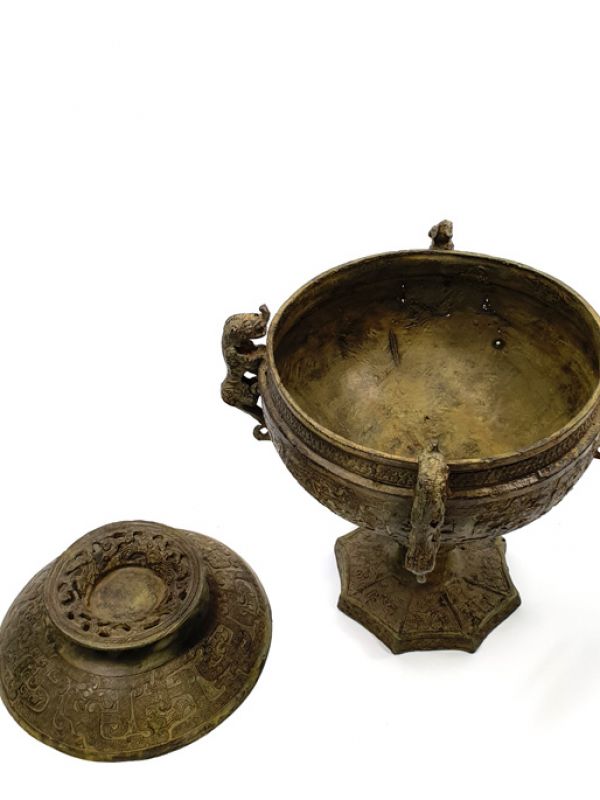 Chinesische Bronzebox - Bedeckter Parfümbrenner 4