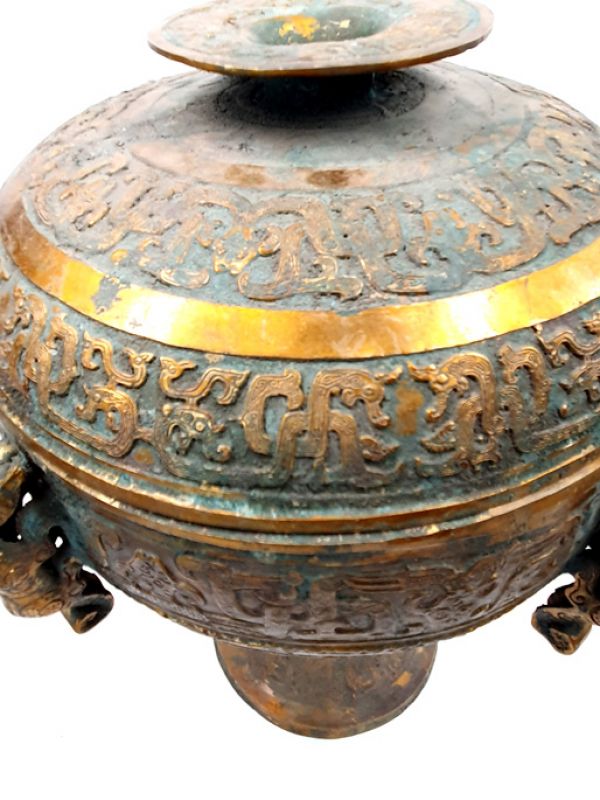 Chinesische Bronzebox - Große goldene Box 4