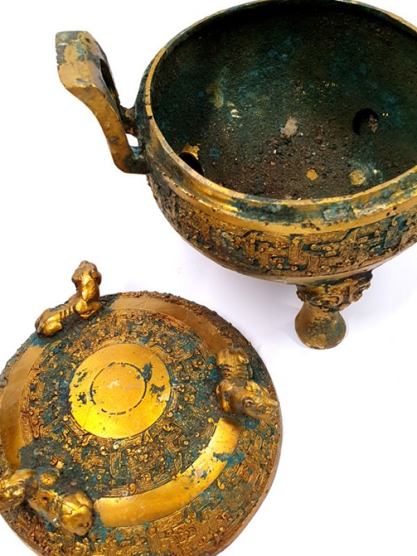 Chinesische Bronzebox - Kleines Räuchergefäß 3
