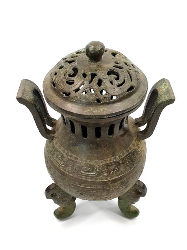 Chinesische Bronzebox - Tempel Räuchergefäß 2