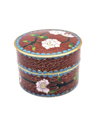 Chinesische Cloisonné: Handwerkskunst und Tradition - Braune Schachtel - Blumen