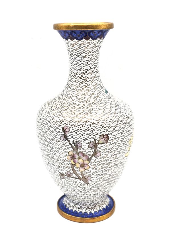 Bilder überfliegen für die vergrößerung Chinesische Cloisonné-Vasen: Handwerkskunst und Tradition - Weiße Blumen 3