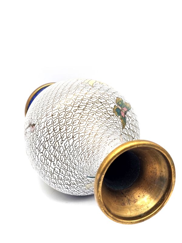 Bilder überfliegen für die vergrößerung Chinesische Cloisonné-Vasen: Handwerkskunst und Tradition - Weiße Blumen 4