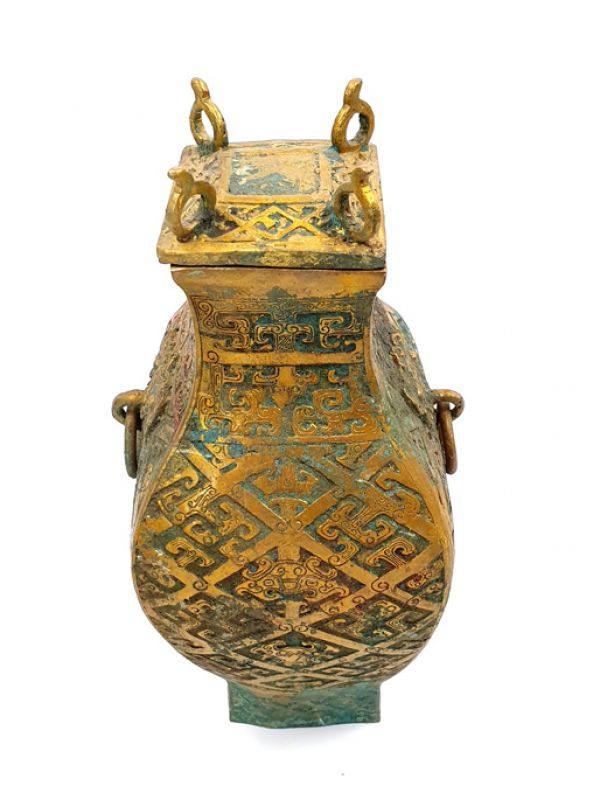 Chinesische Dose aus vergoldeter Bronze 2