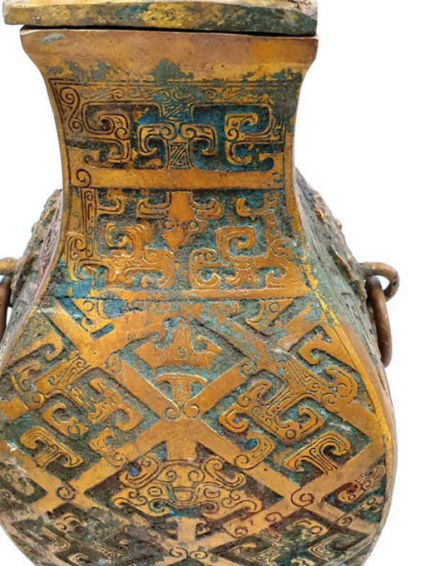 Chinesische Dose aus vergoldeter Bronze 3