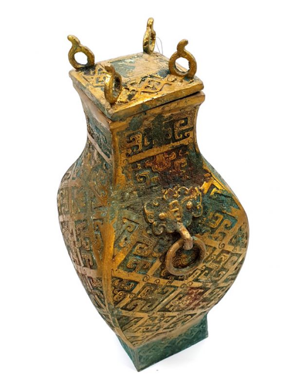 Chinesische Dose aus vergoldeter Bronze 4