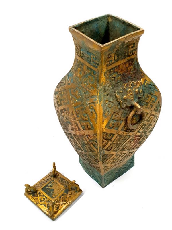 Chinesische Dose aus vergoldeter Bronze 5