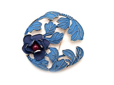 Chinesische Emaille-Brosche - Cloisonne - Die Blume