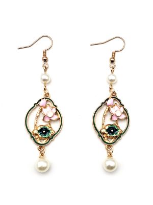 Chinesische Emaille-Ohrringe - Cloisonné - Die Lotusblume