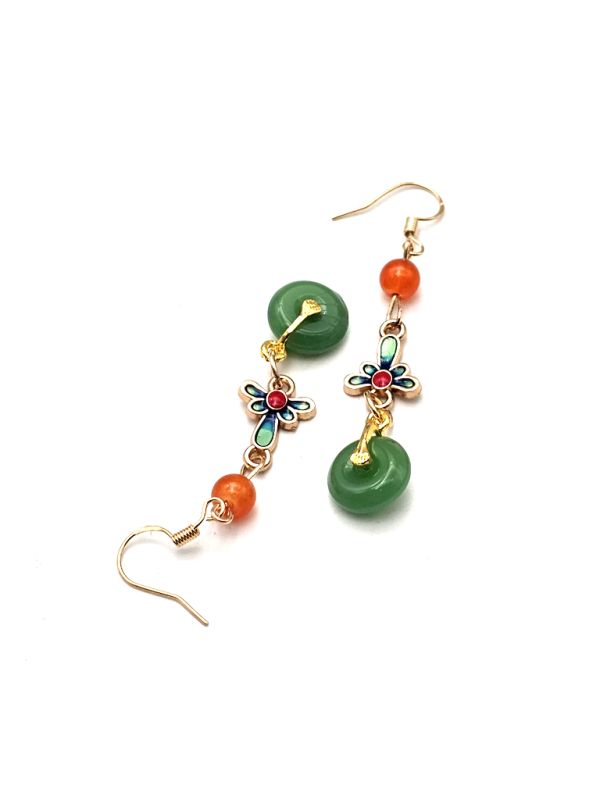 Chinesische Emaille-Ohrringe - Cloisonné 4