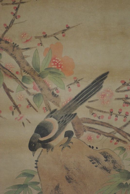 Chinesische Gemälde Kakemono 2 Vögel 4